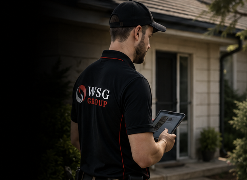 WSG Group inspector performing a home safety inspection